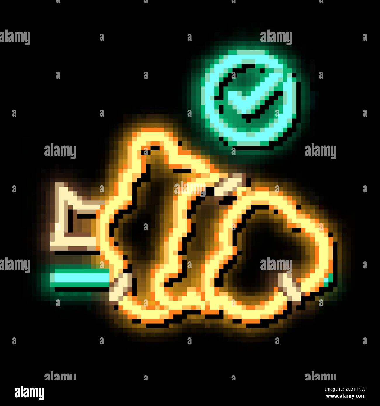 felled tree neon glow icon illustration Stock Vector