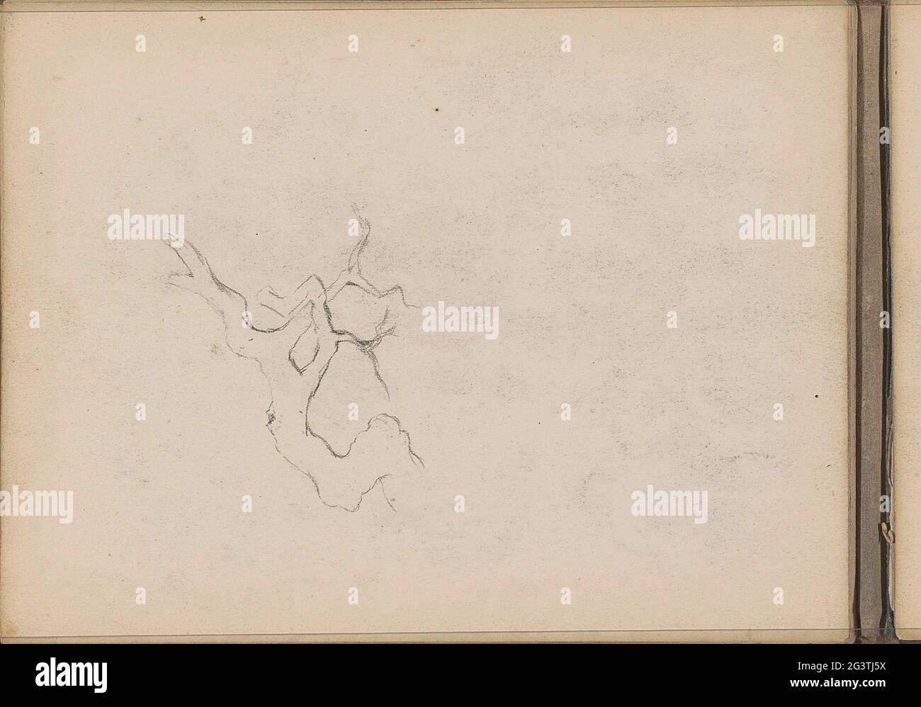 Tree branches. Leaf 22 Verso from a sketchbook with 27 loose sheets. Stock Photo