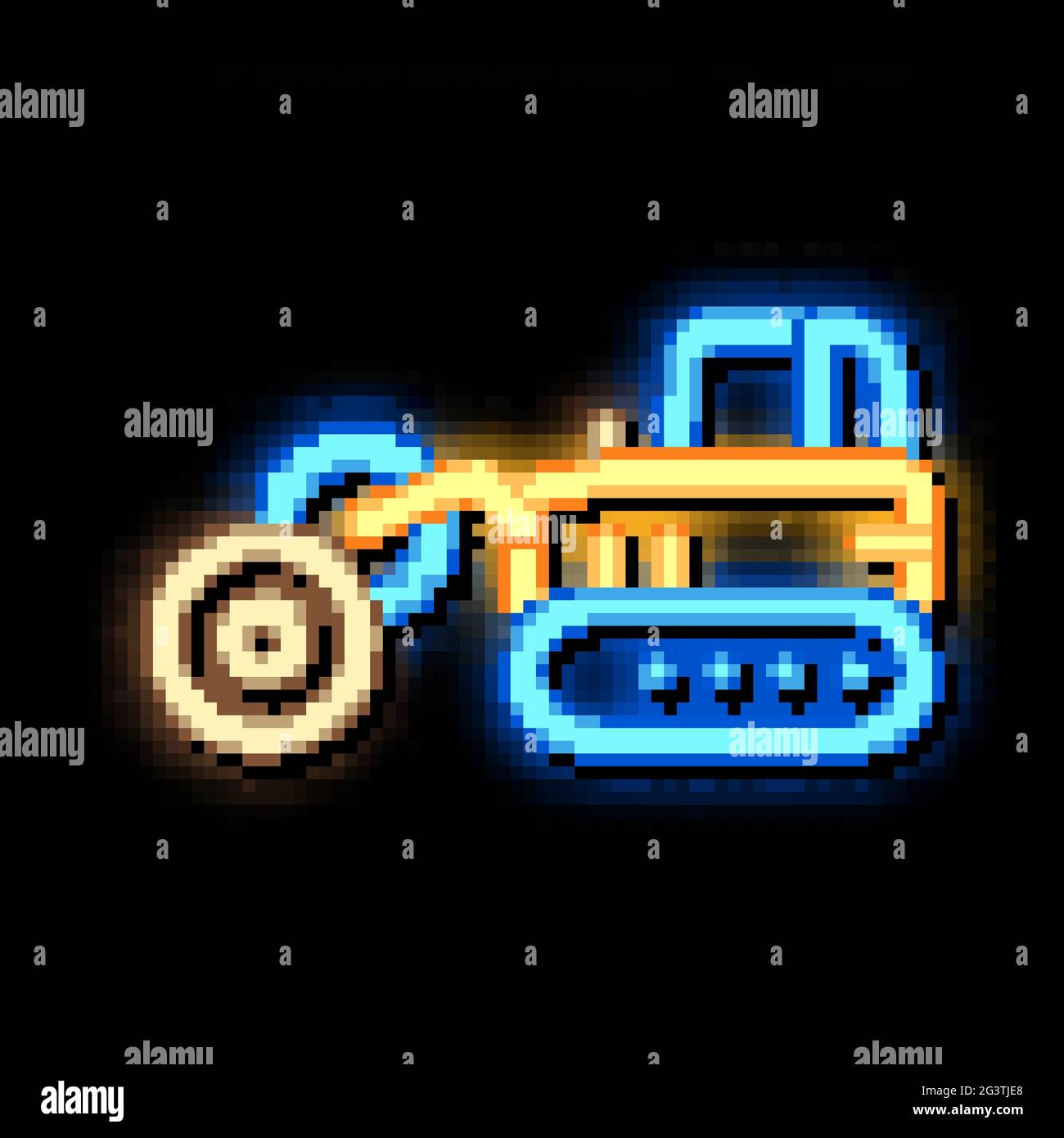 logging tractor neon glow icon illustration Stock Vector