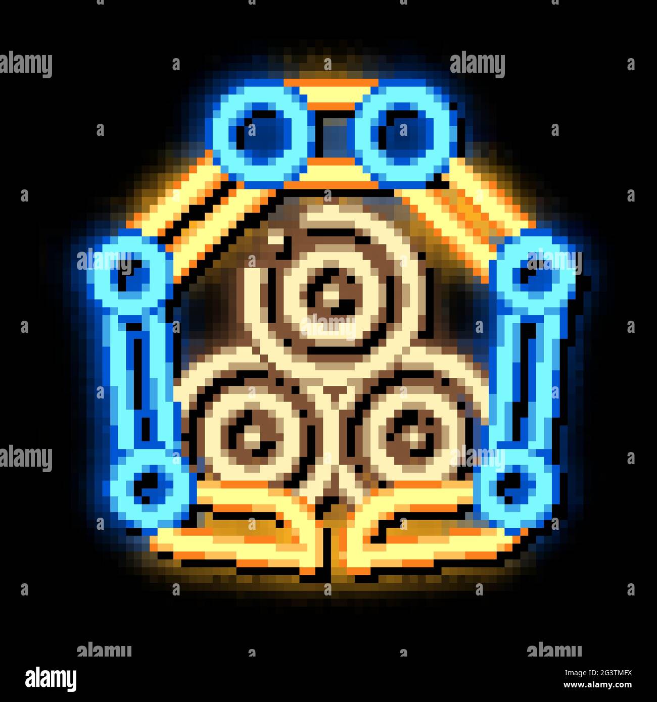 logging loading machine neon glow icon illustration Stock Vector