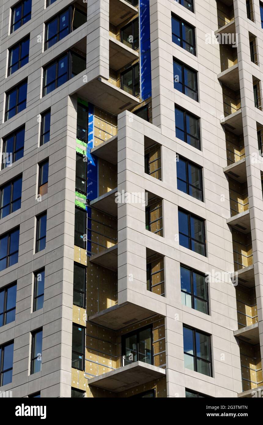 New apartment building under construction in downtown Montreal. Quebec