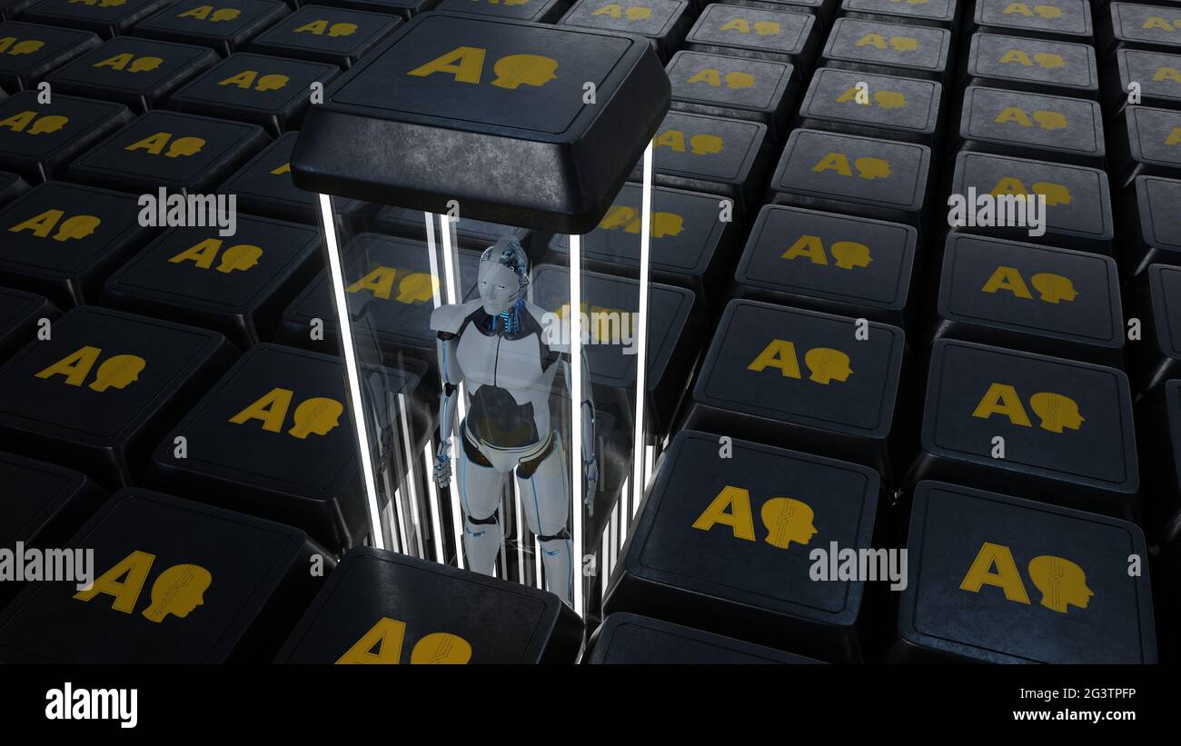 AI Robotic Mass Production Stock Photo