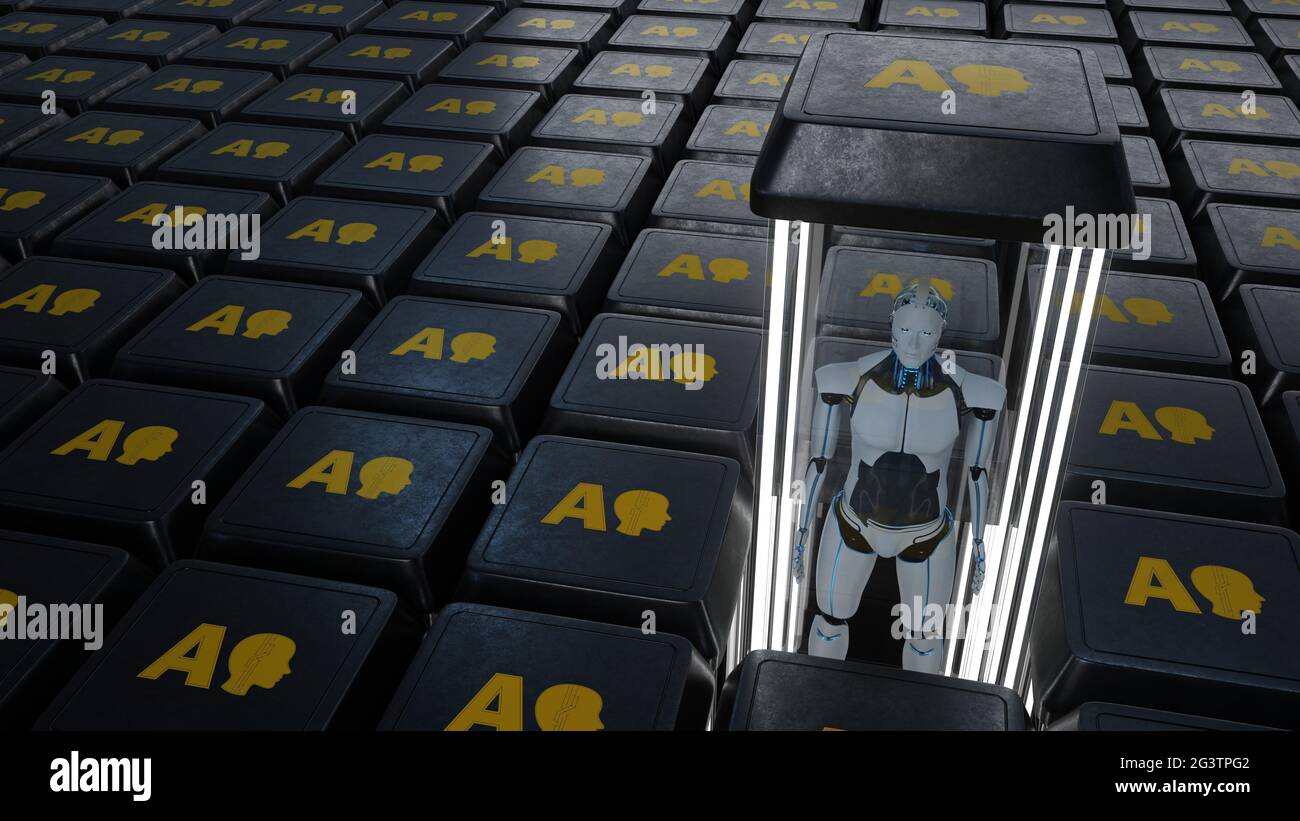 AI Robotic Mass Production Stock Photo