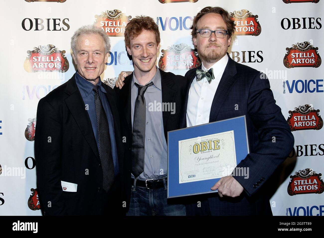 New York, NY, USA. 21 May, 2012. William Carden, Graeme Gillis, R.J. Tolan at the 57th annual Obie awards at Webster Hall. Credit: Steve Mack/Alamy Stock Photo