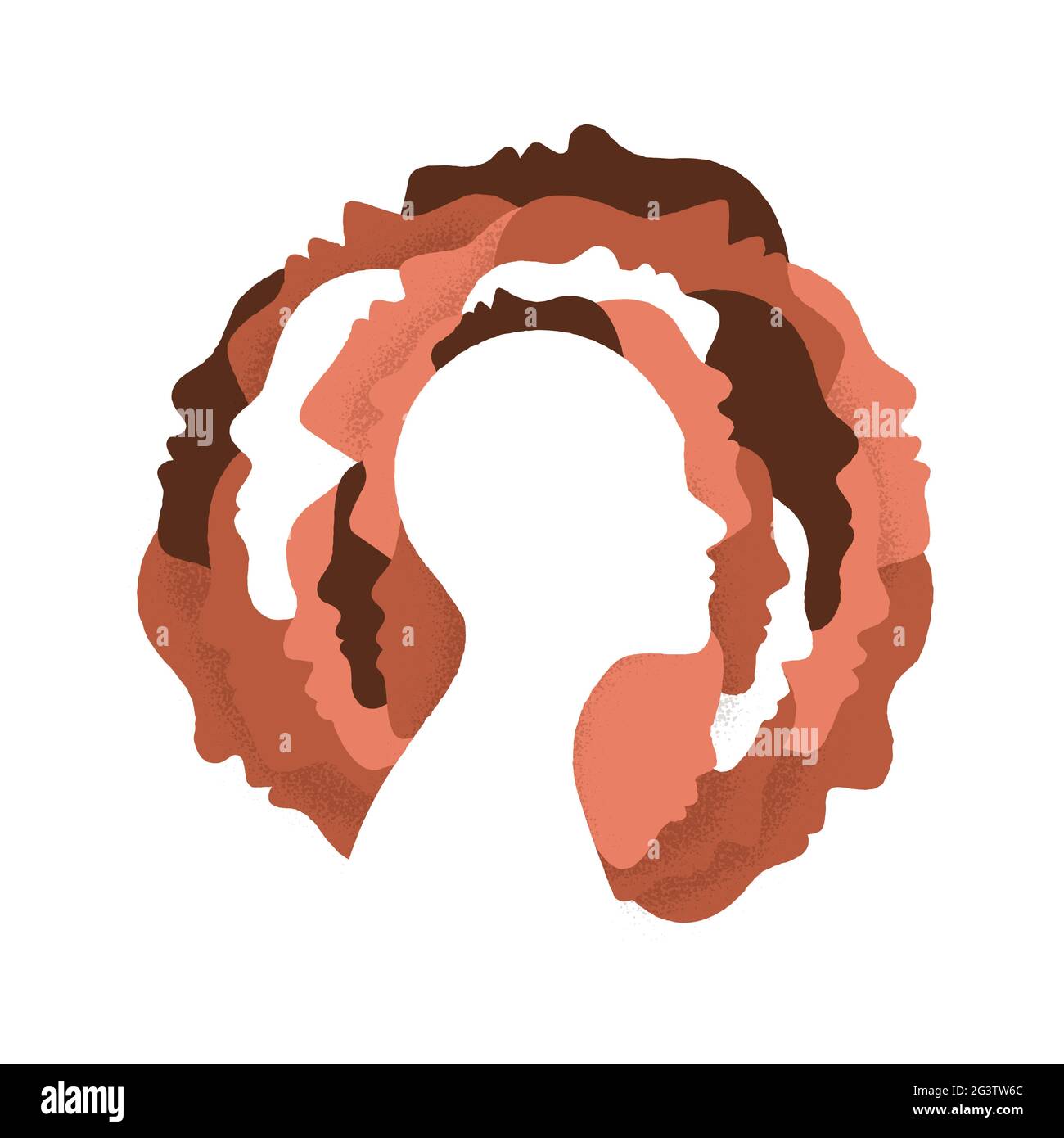 Diverse people faces together with different skin color on isolated background for multiethnic social group or culture mix concept. Stock Vector