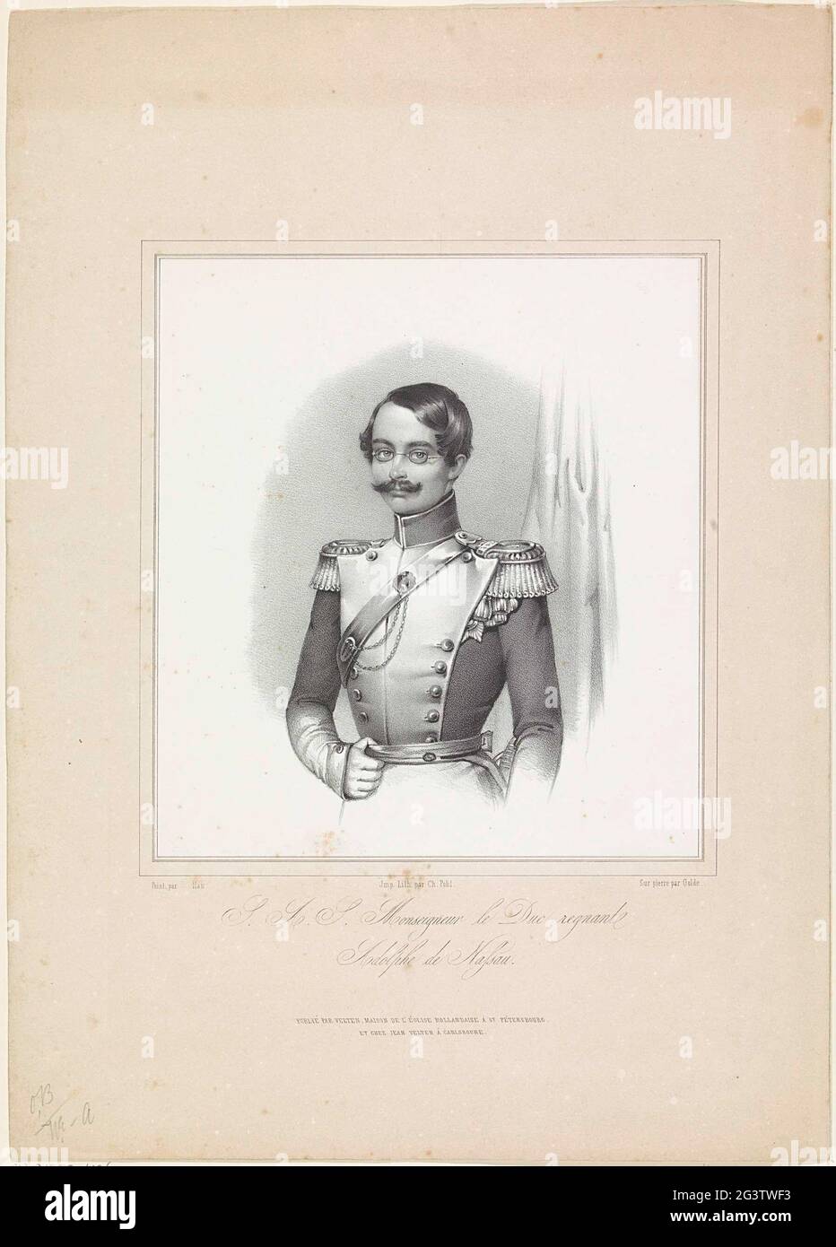 Portrait of Nassau Adolf. Portrait of Adolf. Name and title in the