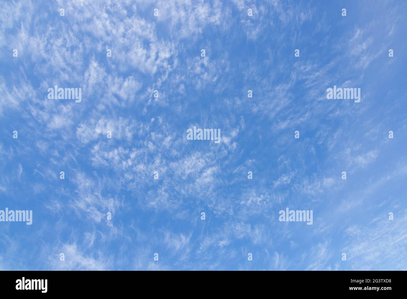 Blue sky with misty clouds for background, sky or texture Stock Photo