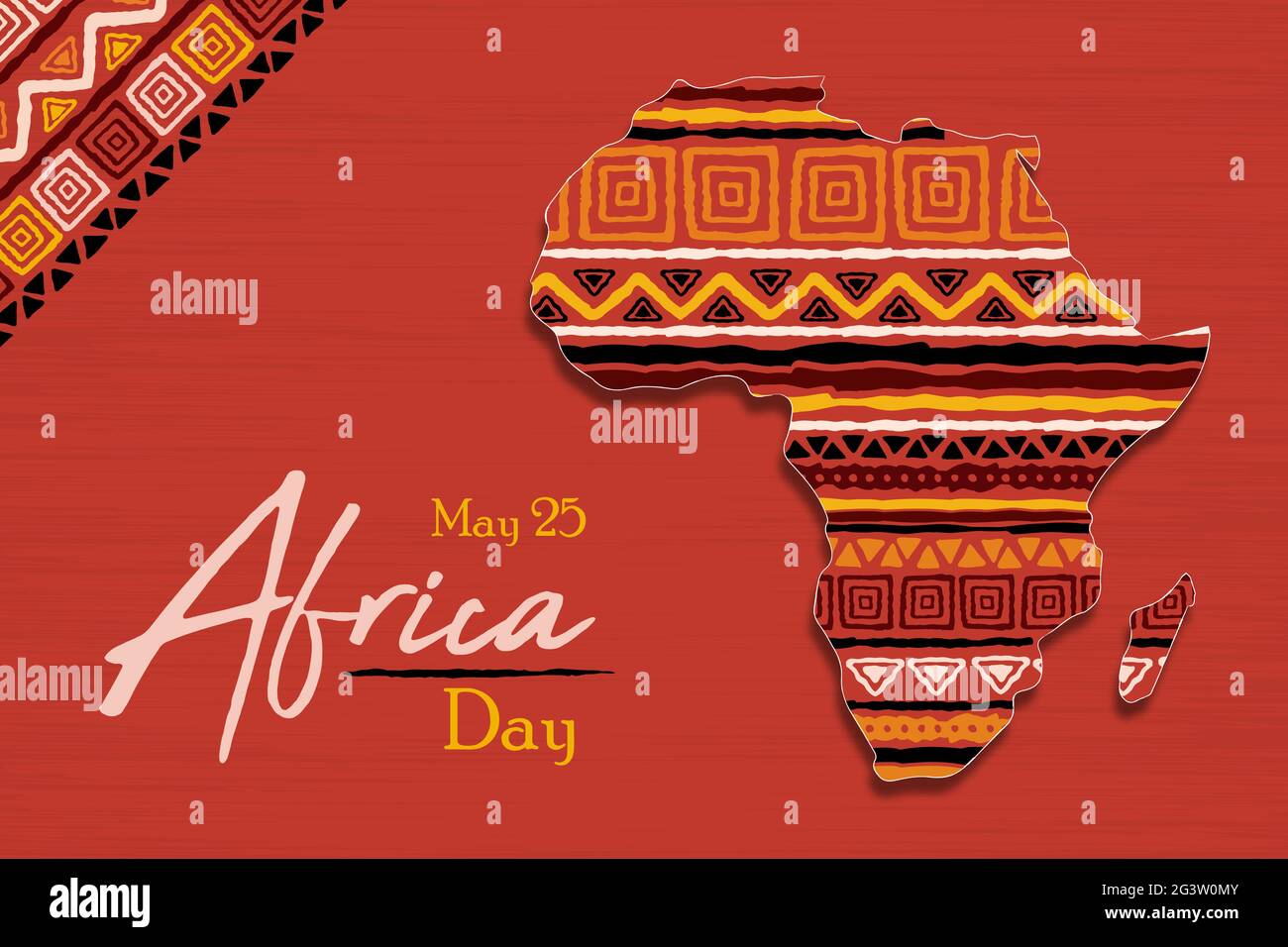 Africa Day greeting card illustration for 25 may people freedom