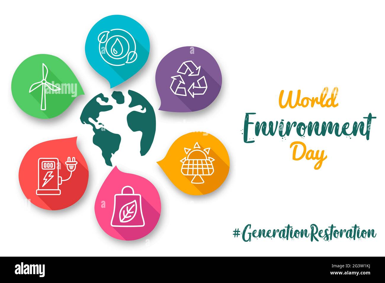 World Environment Day greeting card illustration for eco friendly ...