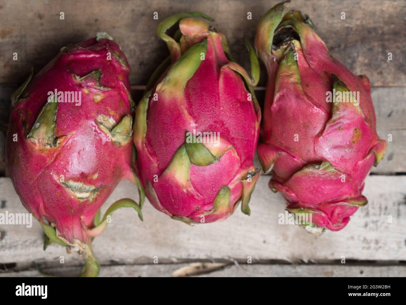 Dragon fruit on the wooden table Stock Photo