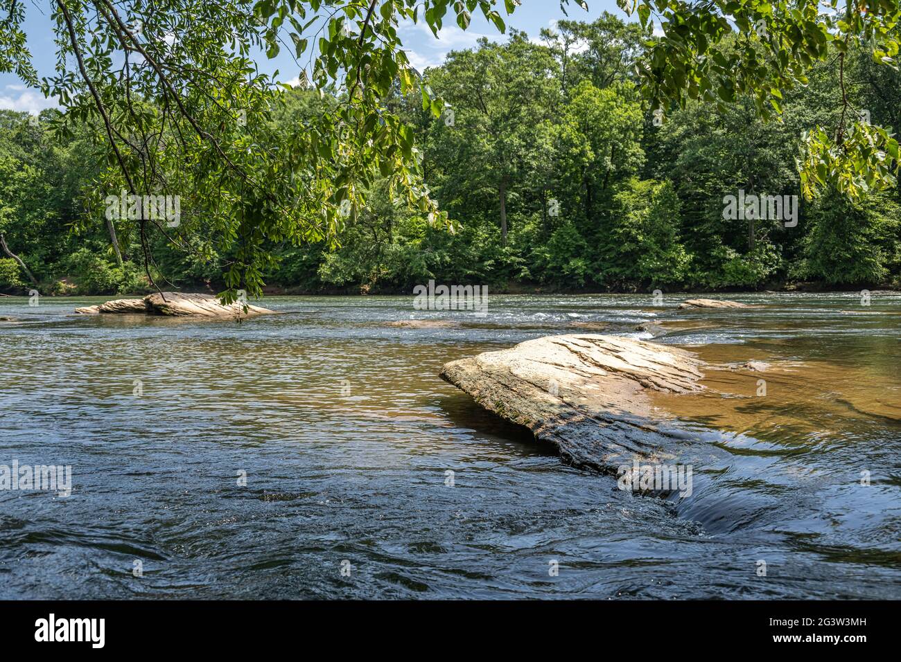 Chattahoochee River from the Chattahoochee River National Recreation Area's Island Ford Park in Sandy Springs, just north of Atlanta, Georgia. (USA) Stock Photo