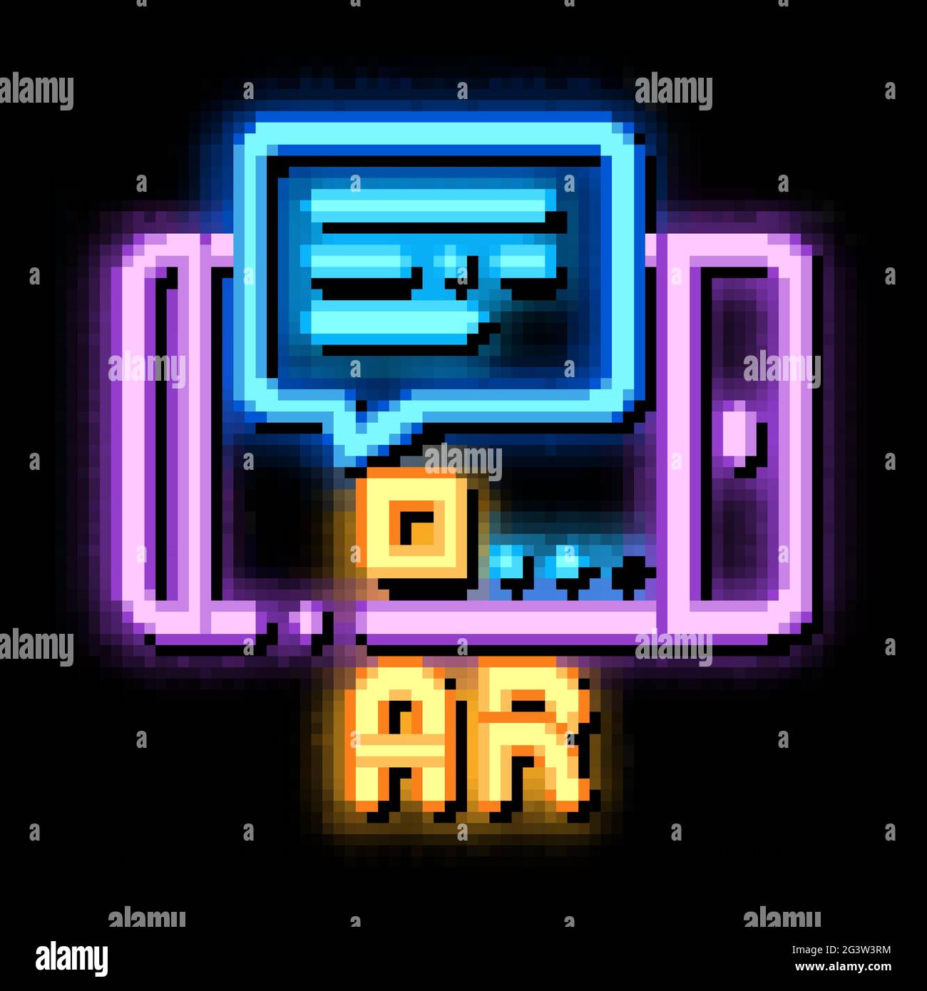 augmented reality in phone neon glow icon illustration Stock Vector ...