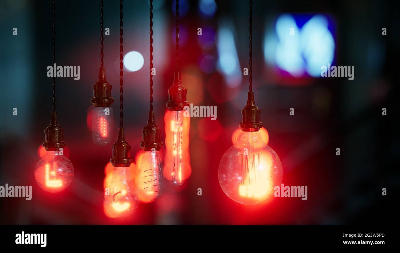 Old retro vintage incandescent light bulb Stock Photo Alamy