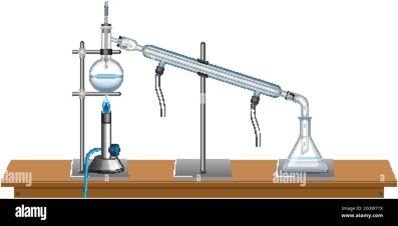 Laboratory equipments on white background illustration Stock Vector