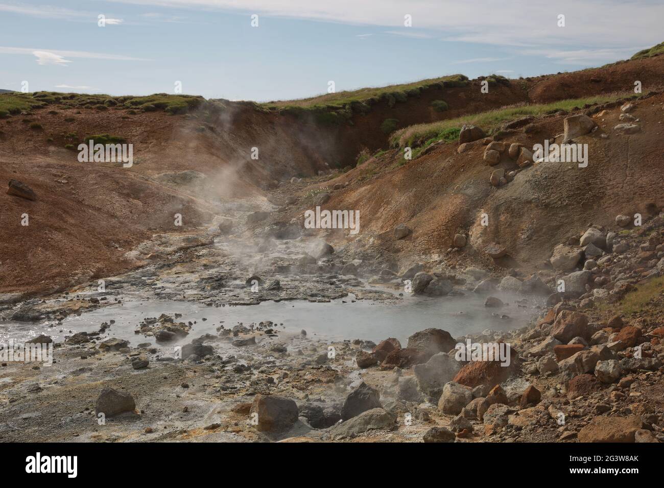 Seltun geothermal area in Krysuvik, Reykjanes peninsula, Iceland Stock Photo