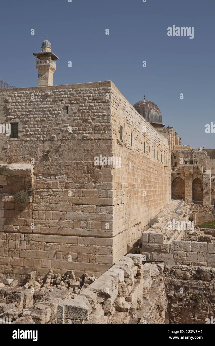 Al-Aqsa (el-marwani) solomons stables mosque in Old City of Jerusalem in Israel Stock Photo