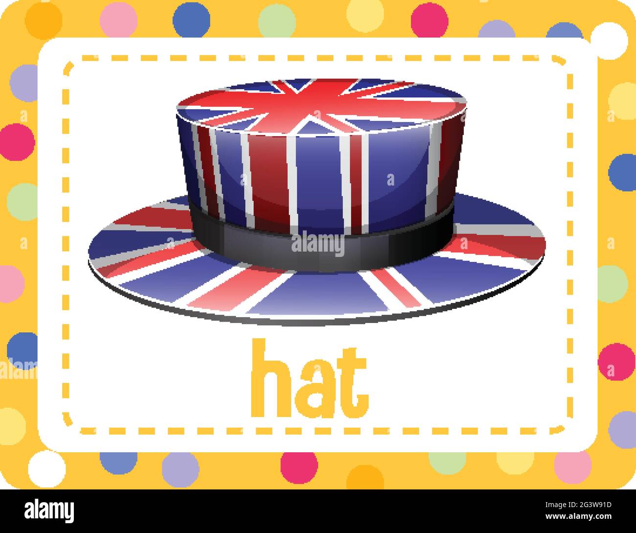 Vocabulary flashcard with word Hat illustration Stock Vector Image Art Alamy