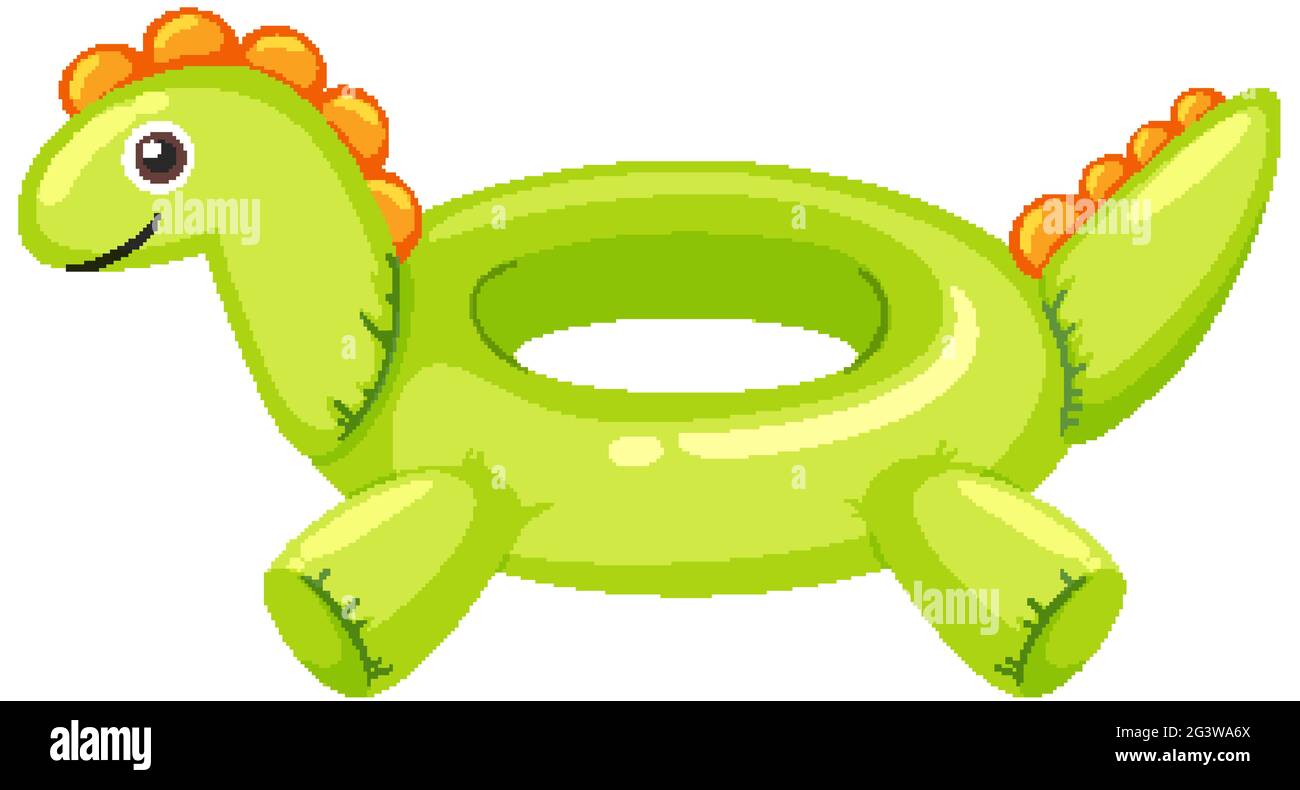 Cute dinosaur swimming ring isolated illustration Stock Vector Image