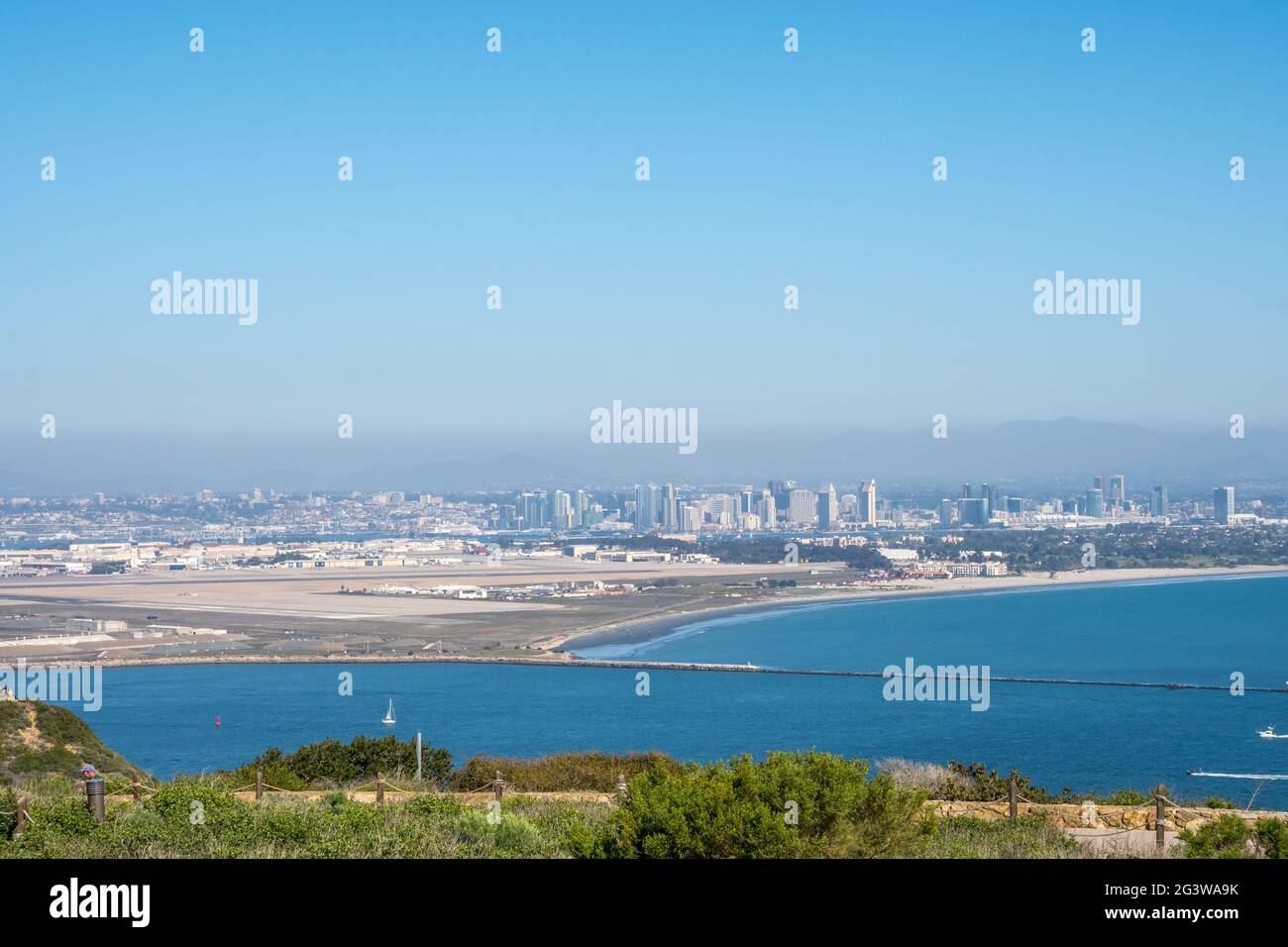 A breathtaking view of the San Diego Bay in California Stock Photo