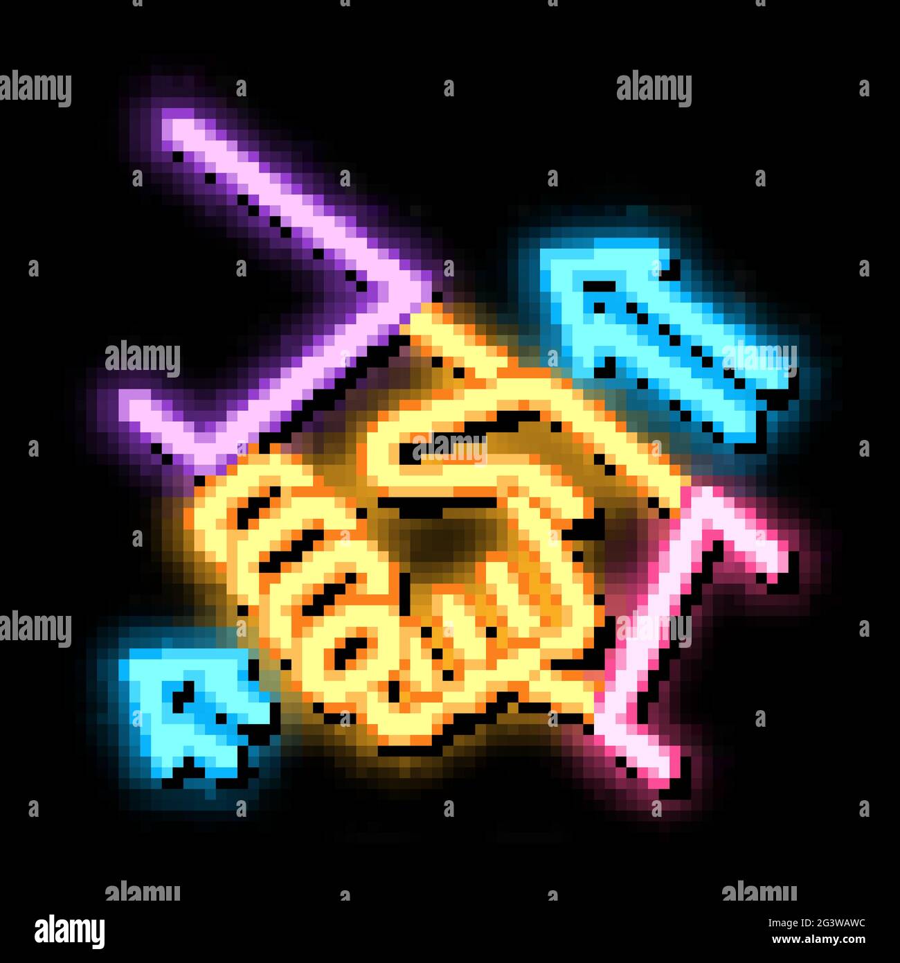 human handshake neon glow icon illustration Stock Vector