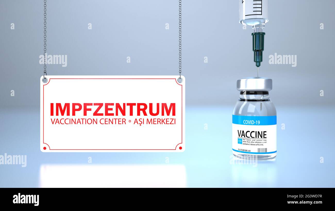 Vaccine Bottles Impfzentrum Stock Photo