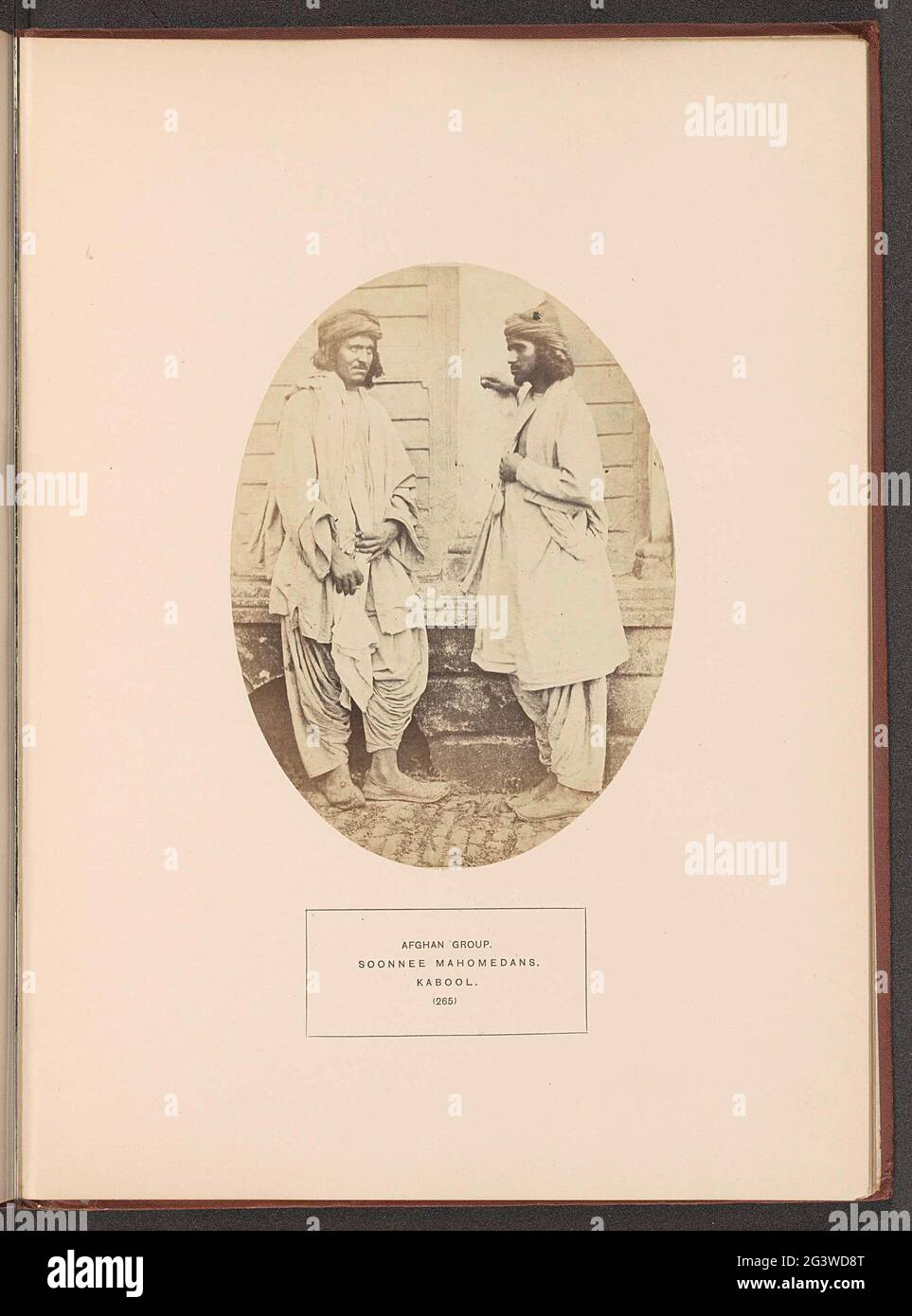 Portrait of two unknown Afghan men in Kabul; Afghan Group. Soonnee