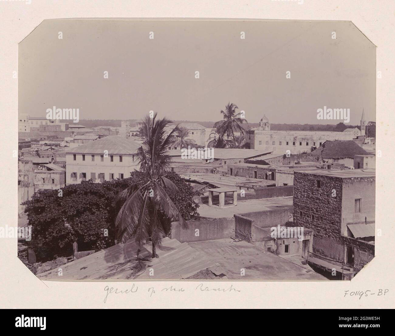View of a city on Zanzibar. Part of photo album from a journey by the