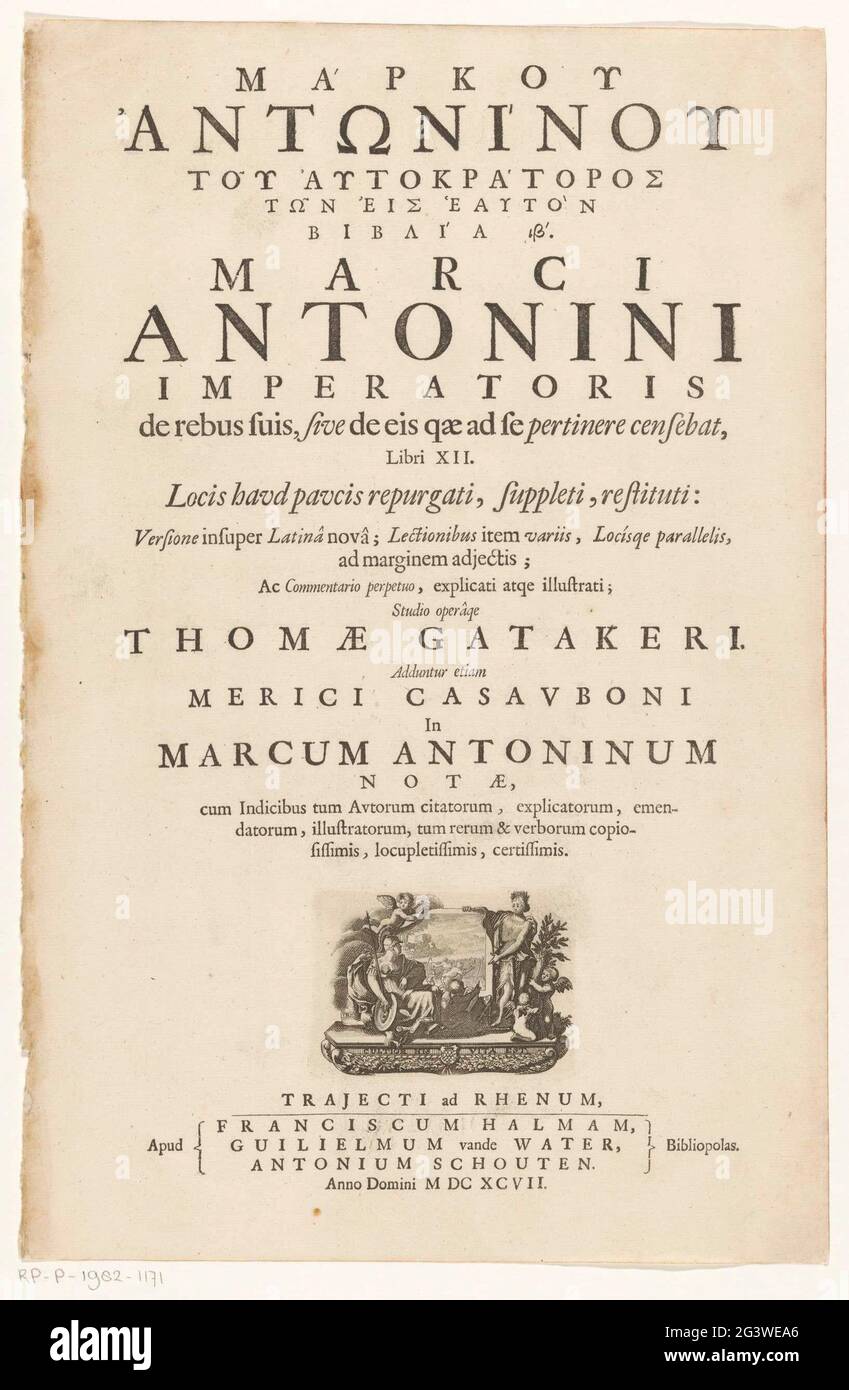 Minerva and Ceres with image of people working on land; Title page for