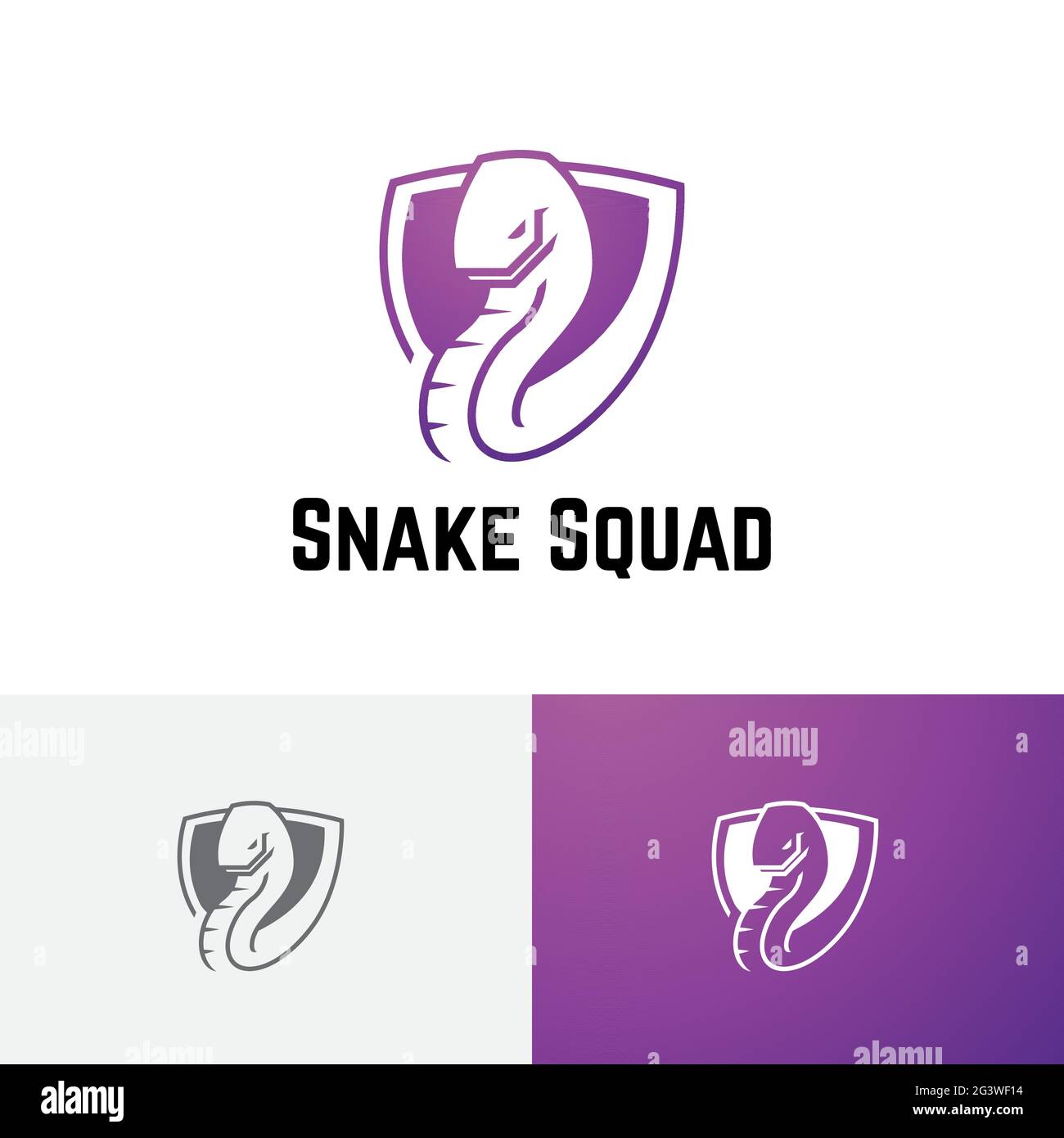 Snake Serpent Shield Poisonous Animal Tactics Strategy Game Esport Logo Stock Vector
