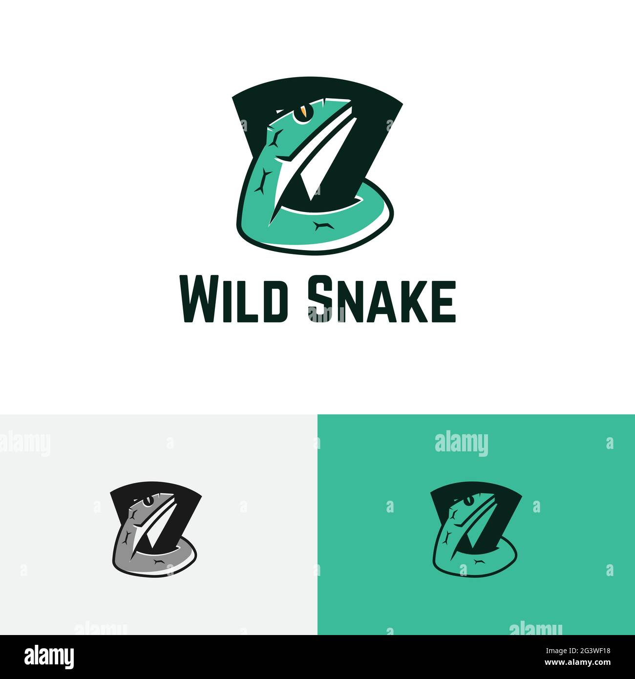 Venomous Poisonous Snake Serpent Dangerous Wild Animal Logo 03 Stock Vector