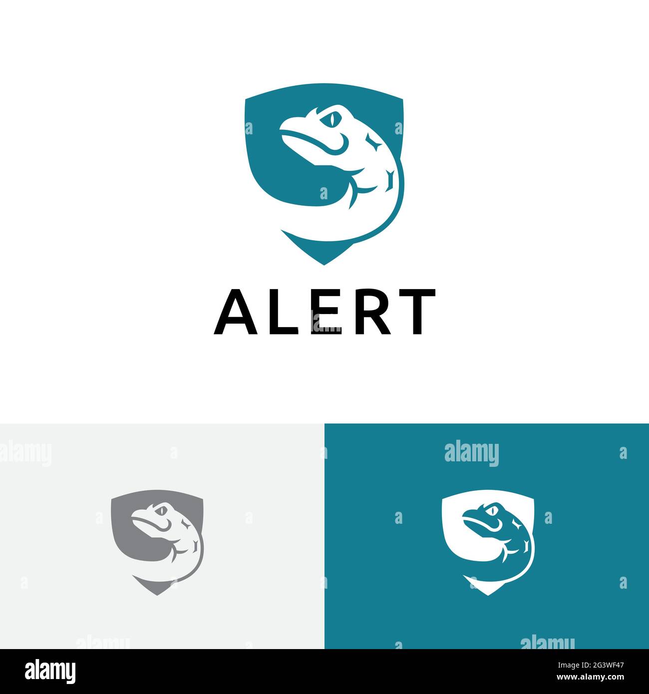 Venomous Poisonous Snake Serpent Shield Dangerous Wild Animal Logo Stock Vector