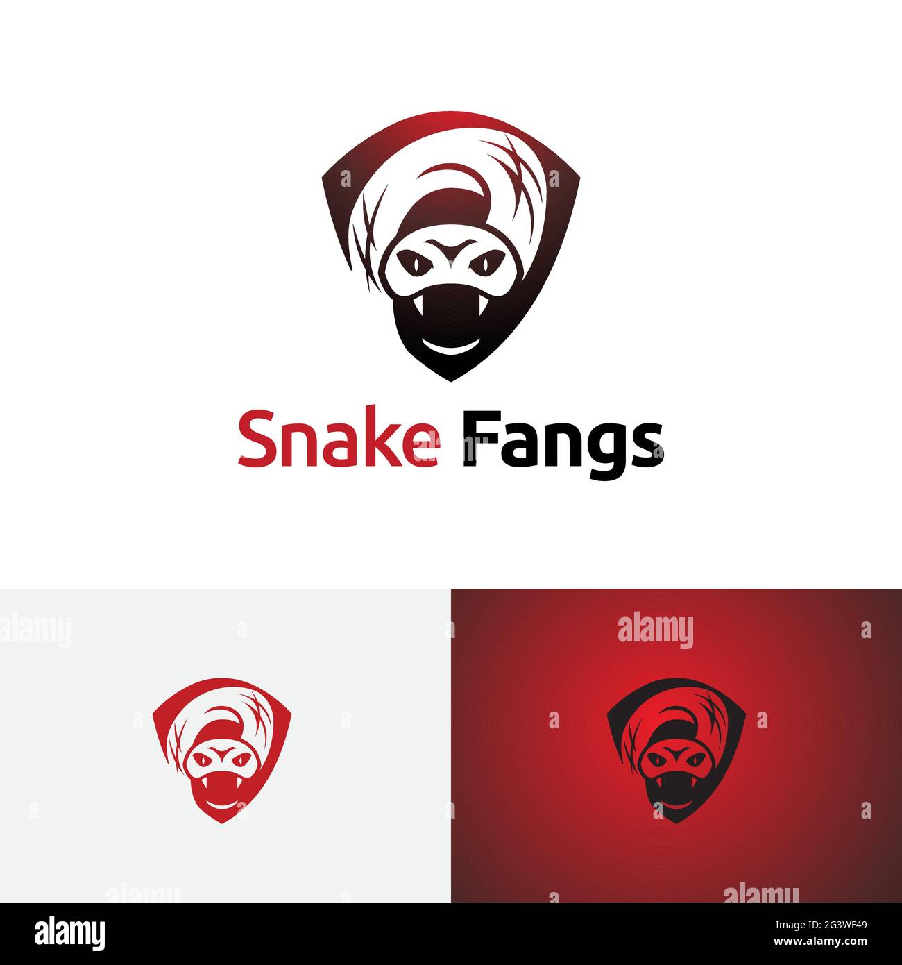 Venomous Poisonous Snake Serpent Fangs Dangerous Wild Animal Logo Stock Vector