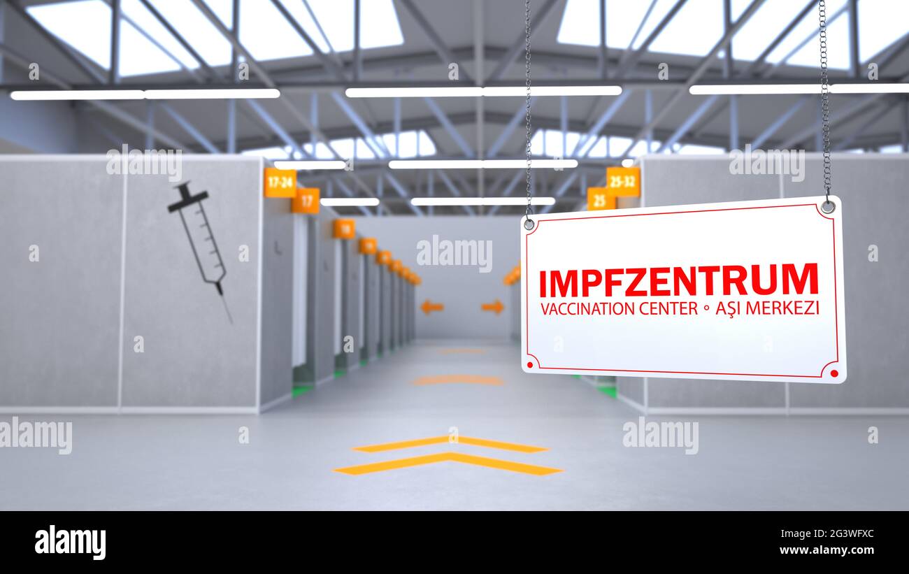 Vaccination Center Hall Impfzentrum Stock Photo