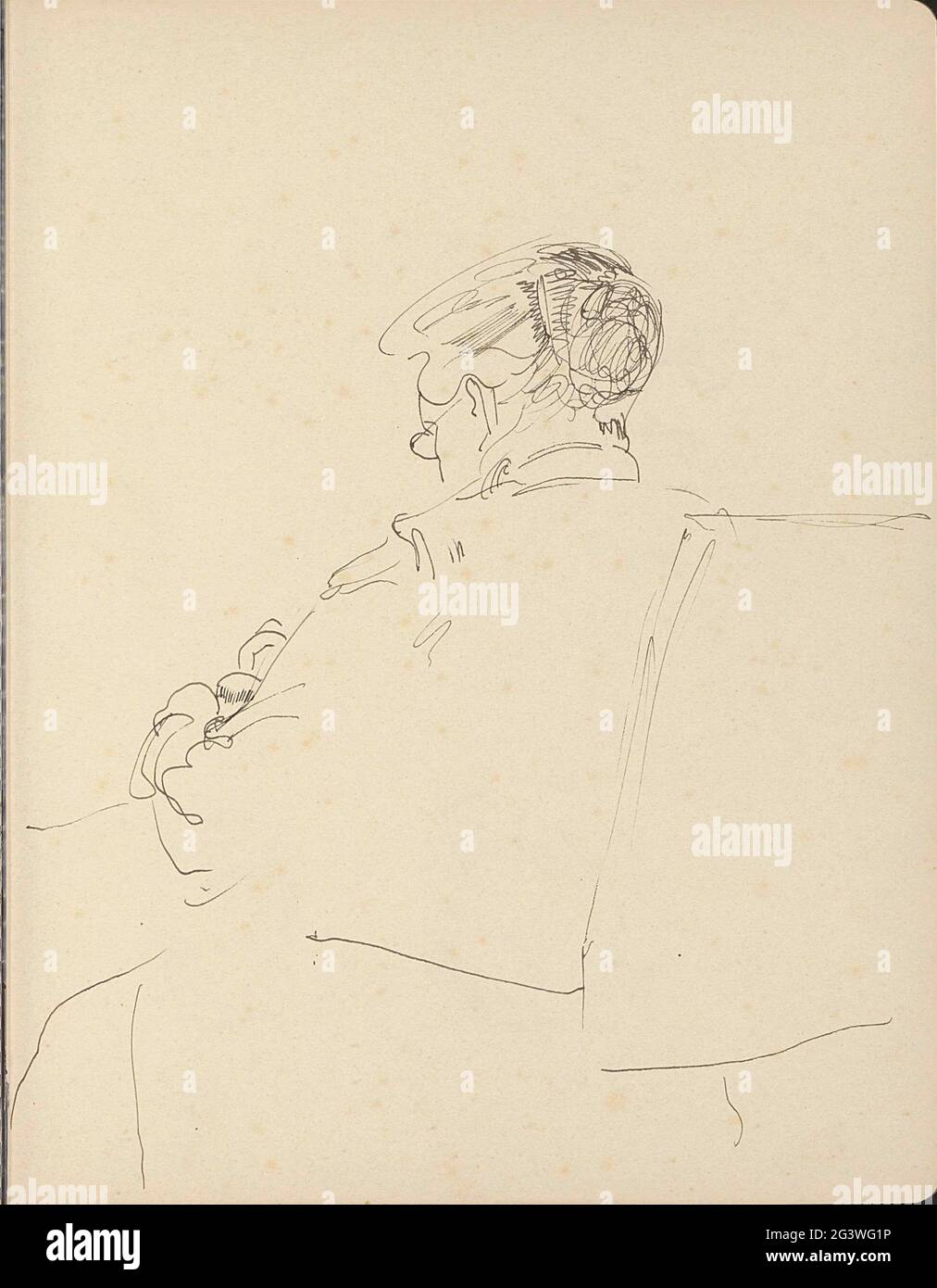 Hand-acting woman in a chair. Probably the wife of the artist. Leaf 9 ...