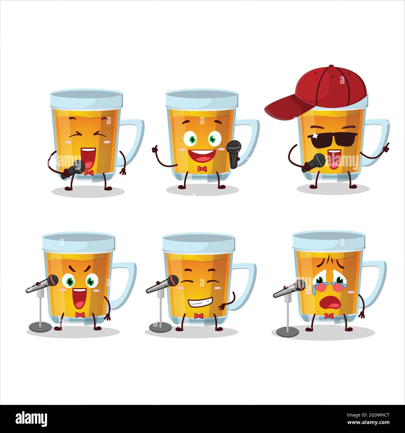 A Cute Cartoon design concept of glass of tea singing a famous song. Vector  illustration Stock Vector Image & Art - Alamy