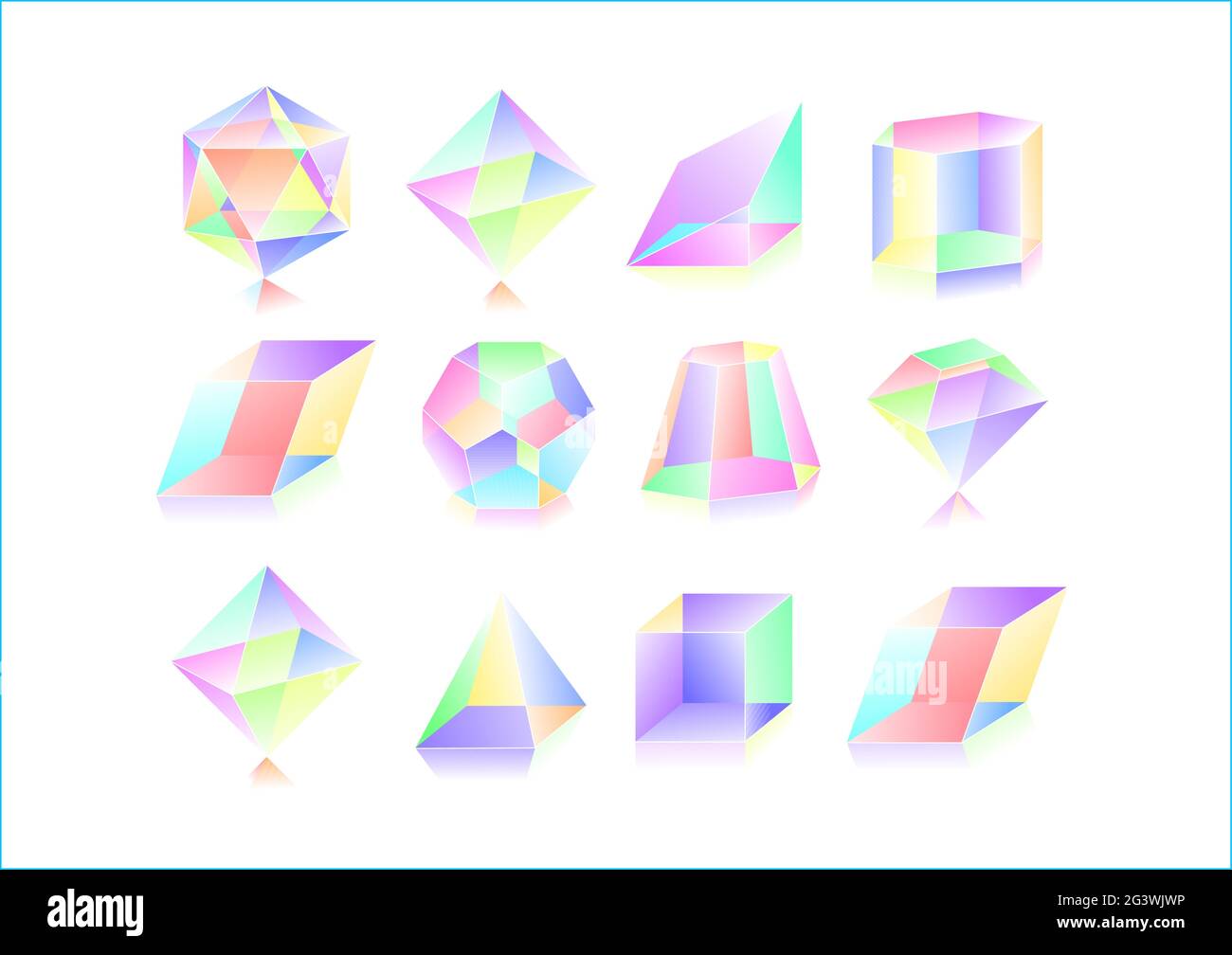 Multi color set of prism Stock Vector