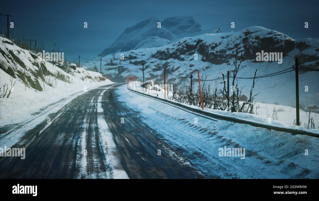 Scenic road on lofoten aerial hi-res stock photography and images - Alamy