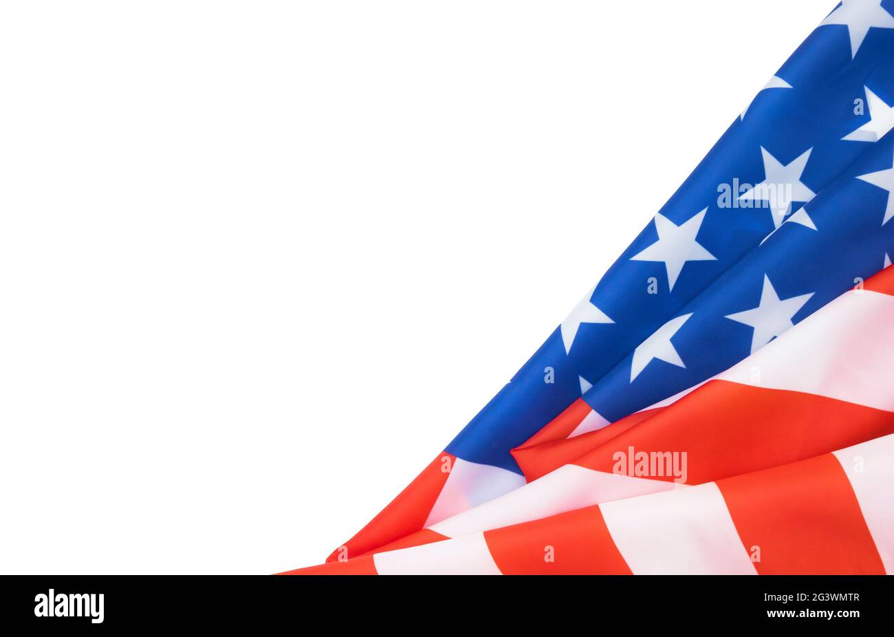 American flag on white with copy space Stock Photo - Alamy