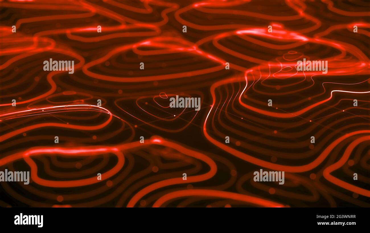 Digital landscape interface red screen abstract background Stock Photo ...