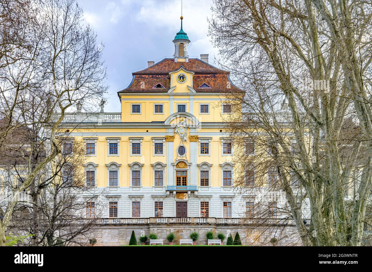 Exterior north facade of Baroque residential palace of Ludwigsburg, located near Stuttgart, Baden-Württemberg, Germany. Stock Photo