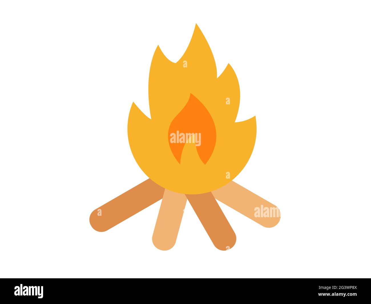 fire bonfire single isolated icon with flat style vector illustration ...
