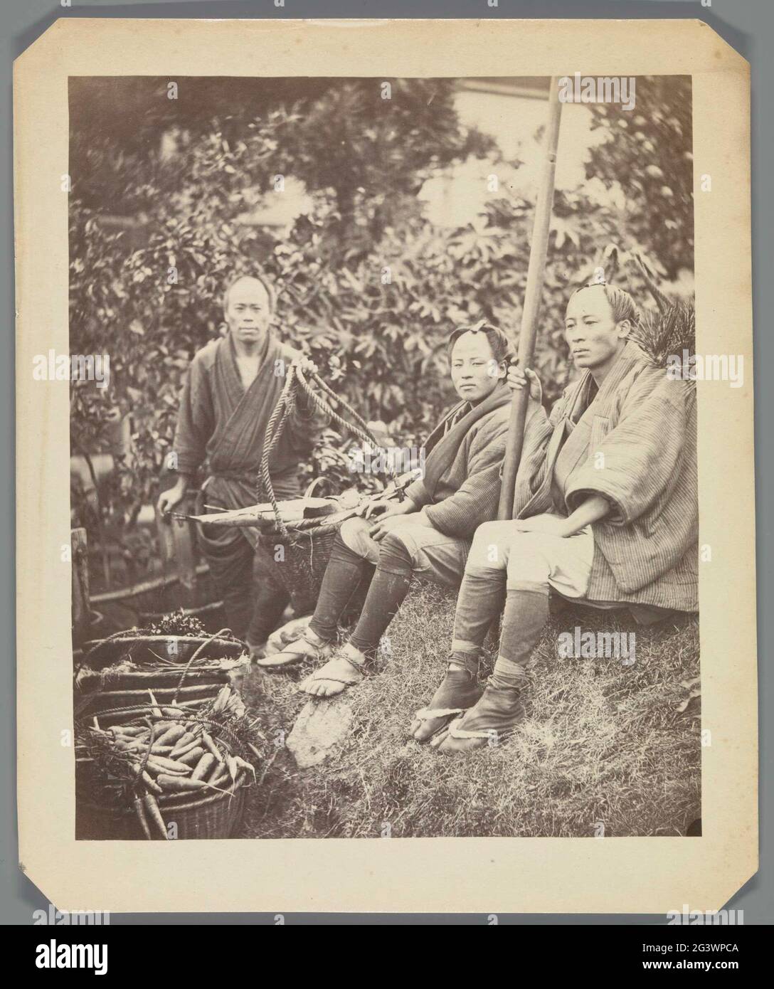 Portrait of Three Farmers. Up until 1865 Japan hardly allowed foreigners into the country. Only