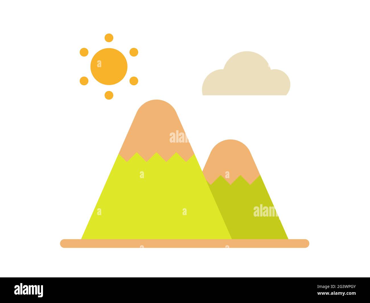 mountain landscape single isolated icon with flat style vector ...