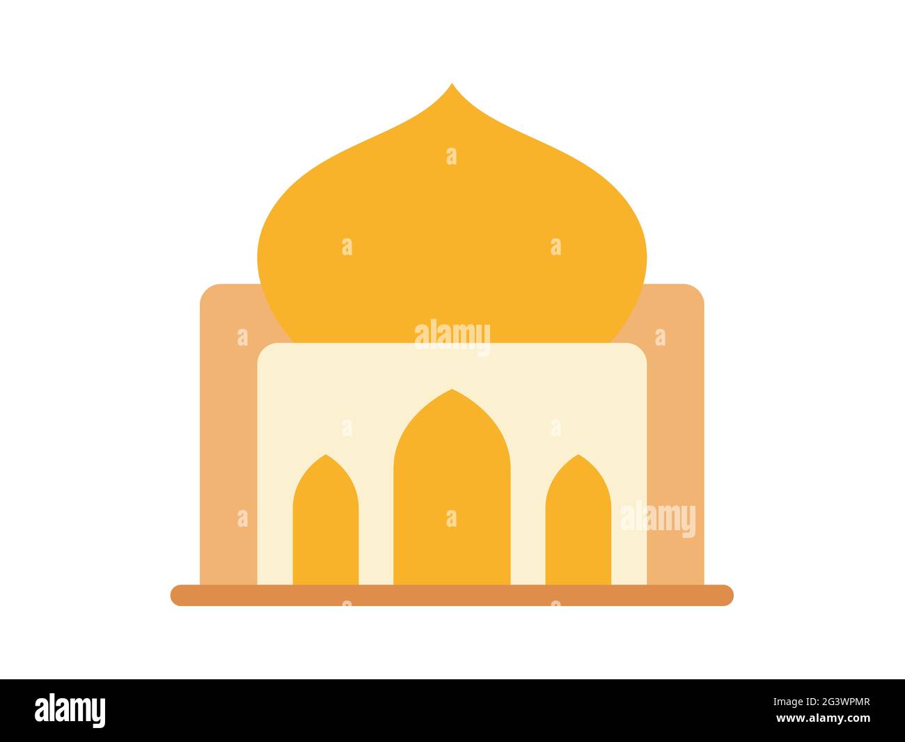 mosque single isolated icon with flat style vector illustration Stock ...