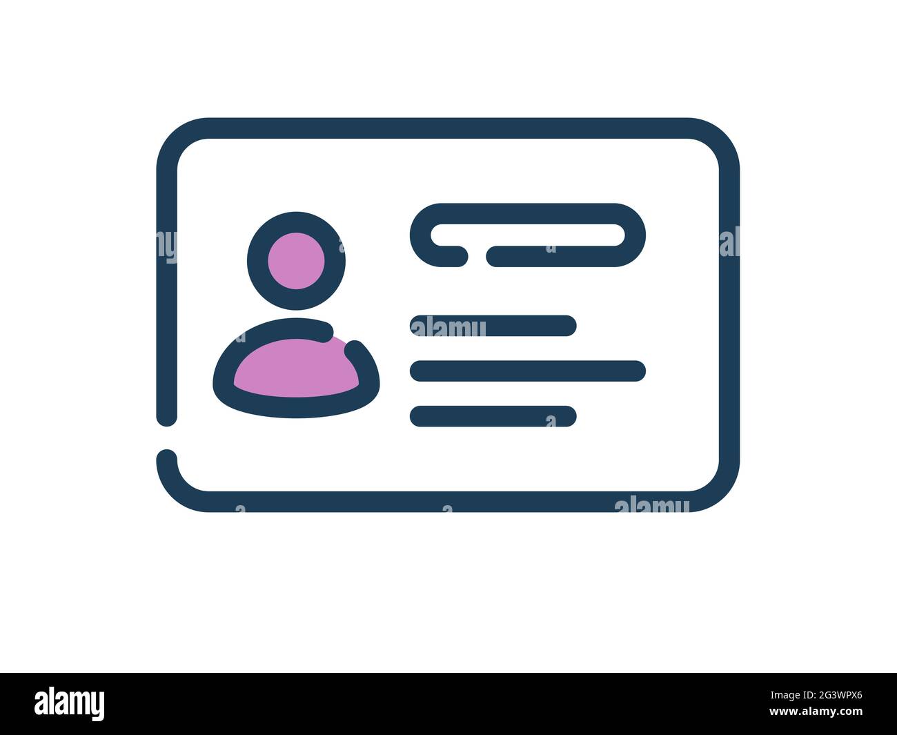 identification card single isolated icon with dash or dashed line style ...