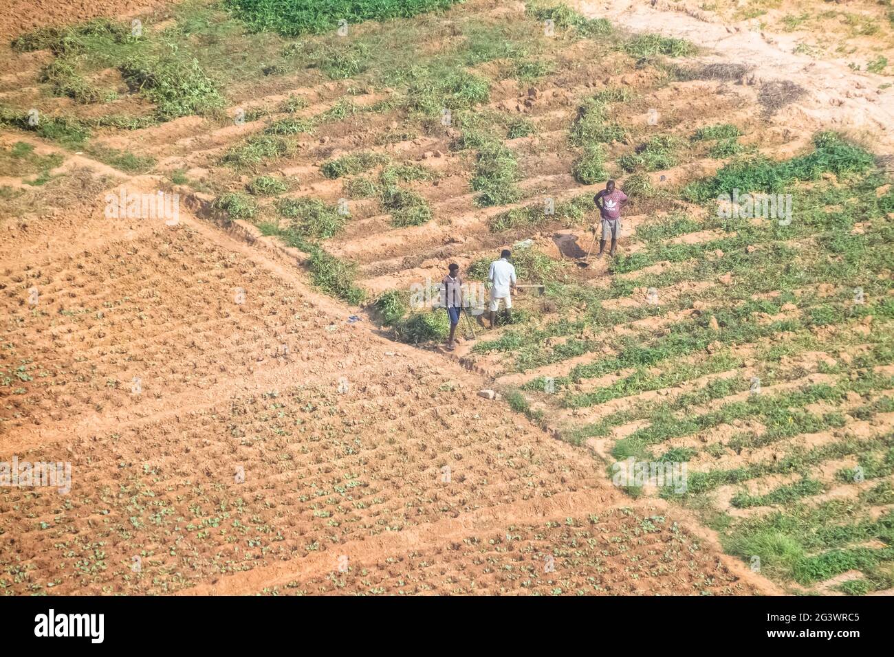 Luanda / Angola 06 10 2021: Aerial view of farmland for traditional ...