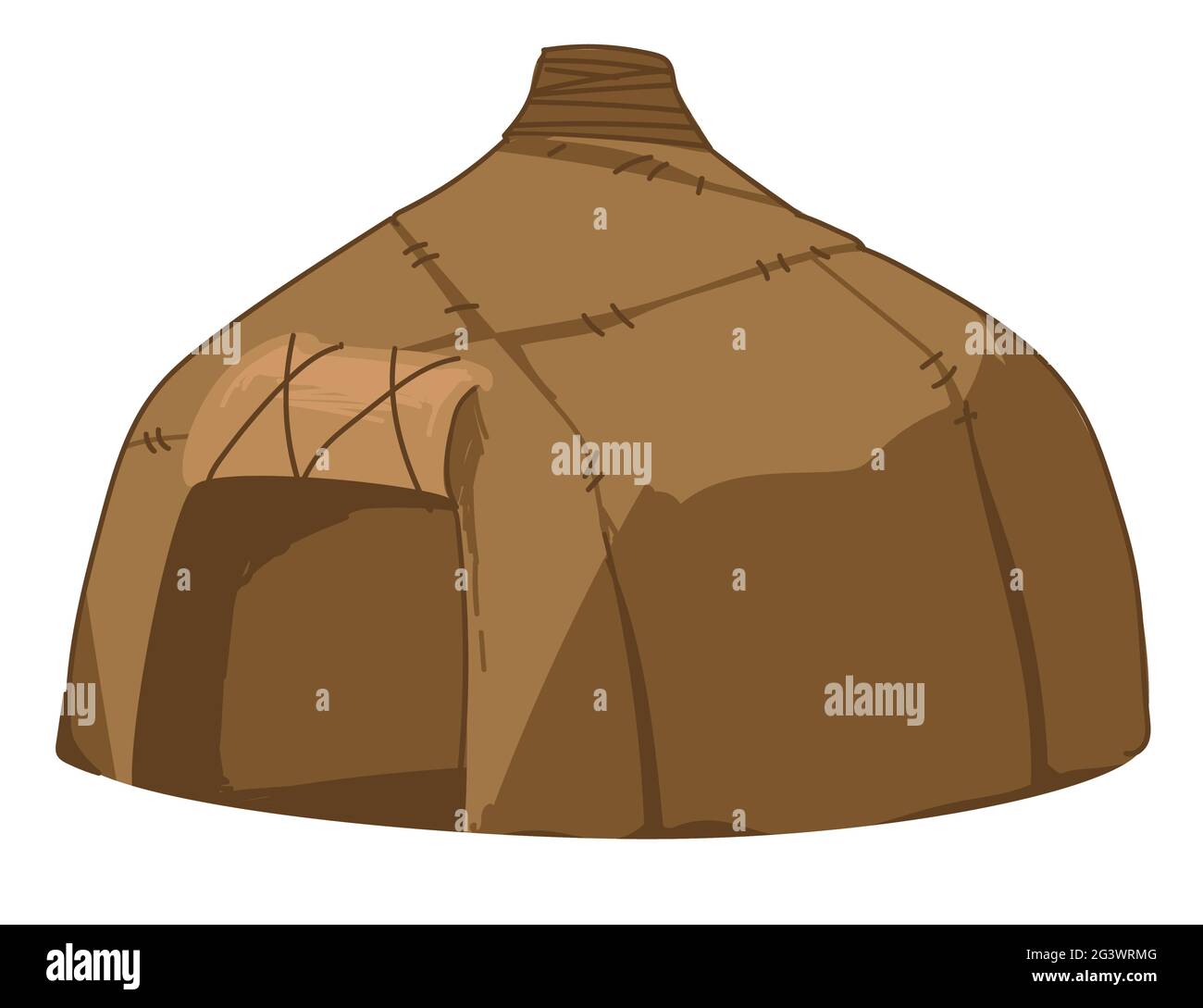 Hut of ancient people, golden horde house shelter Stock Vector