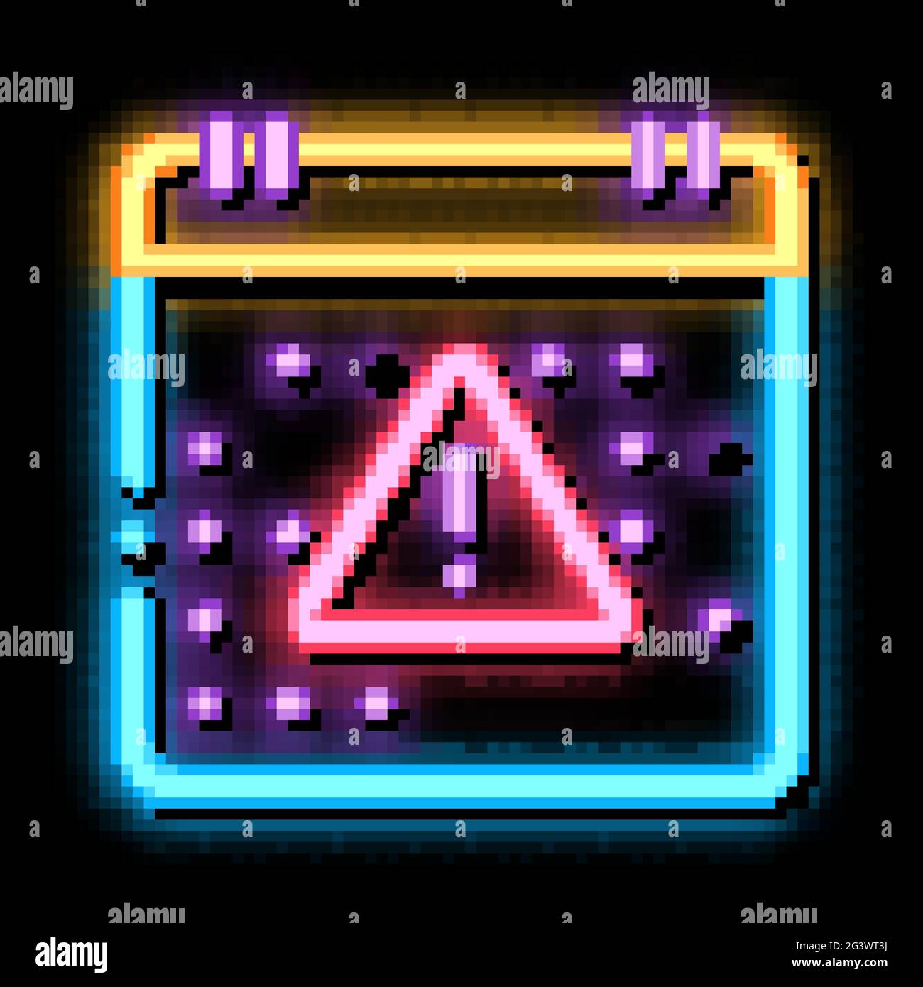 last work month on calendar neon glow icon illustration Stock Vector ...