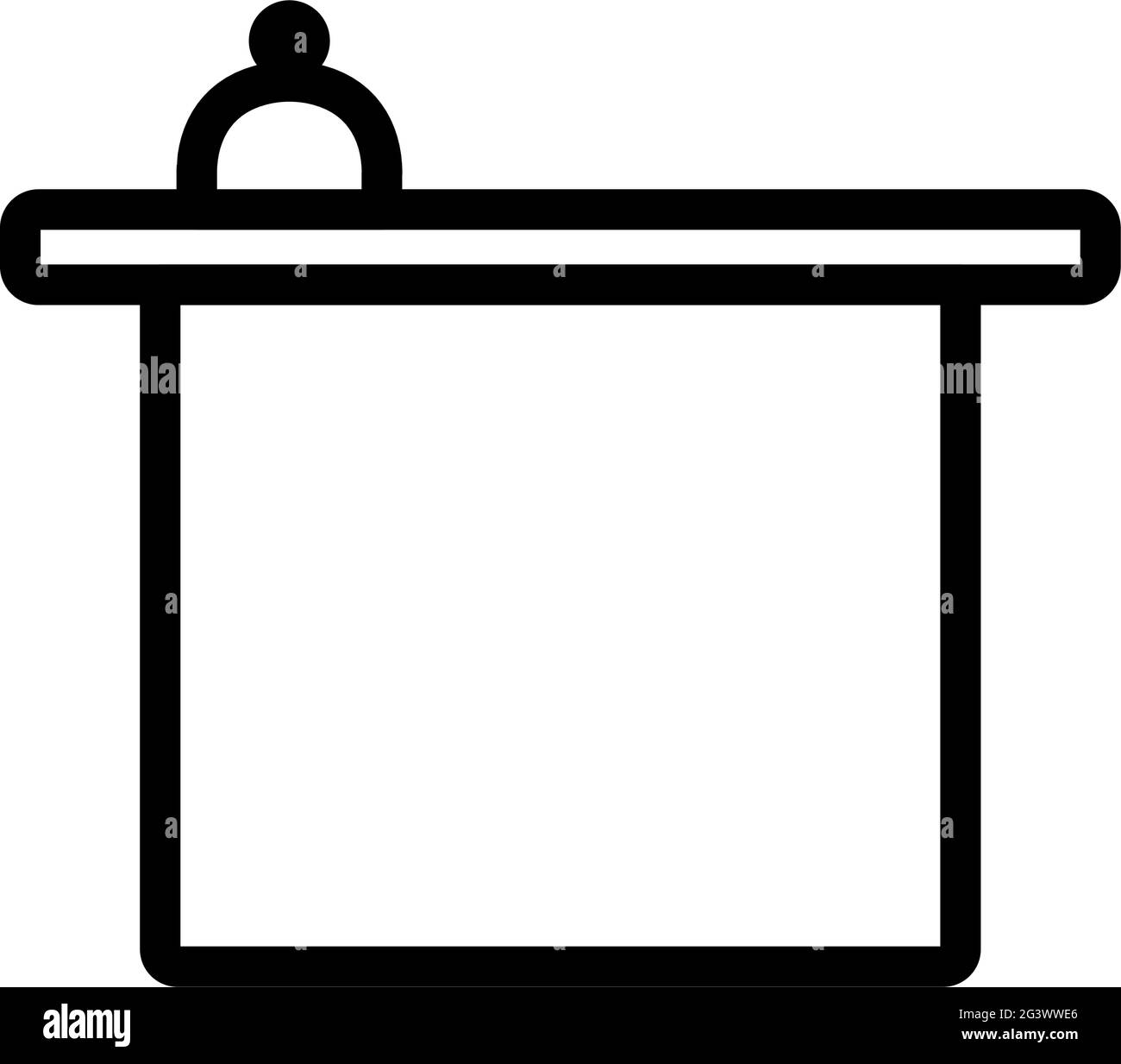 Hotel Reception Desk Icon. Bold outline design with editable stroke width. Vector Illustration. Stock Vector