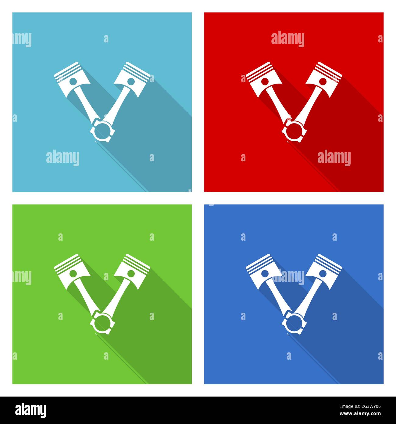 Pistons icon set, vector illustration in eps 10, web buttons in 4